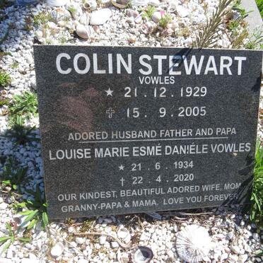 VOWLES Colin Stewart 1929-2005 &amp; Louise Marie Esme Daniele 1934-2020