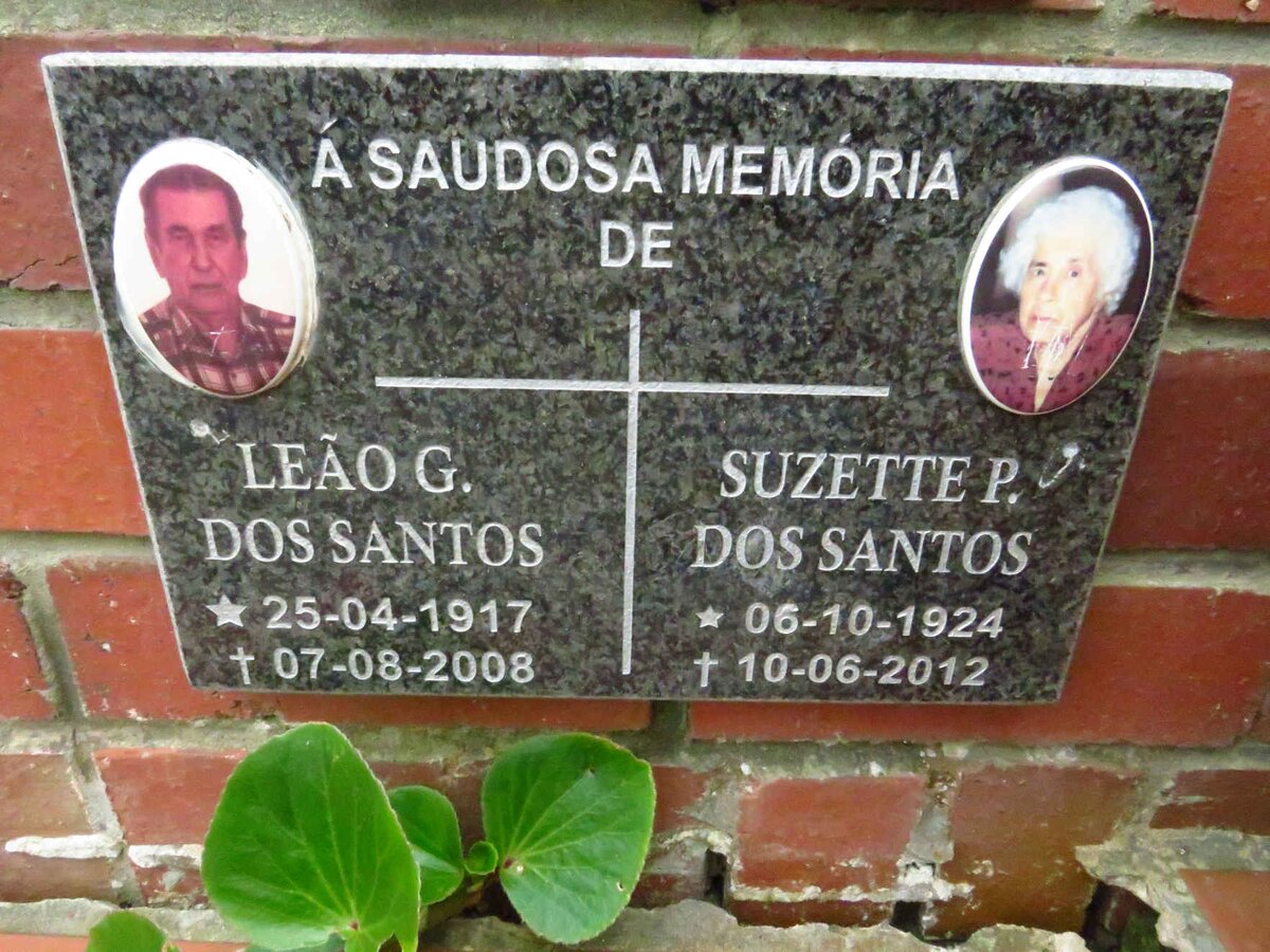 SANTOS Leao G., dos 1917-2008 &amp; Suzette P. 1924-2012
