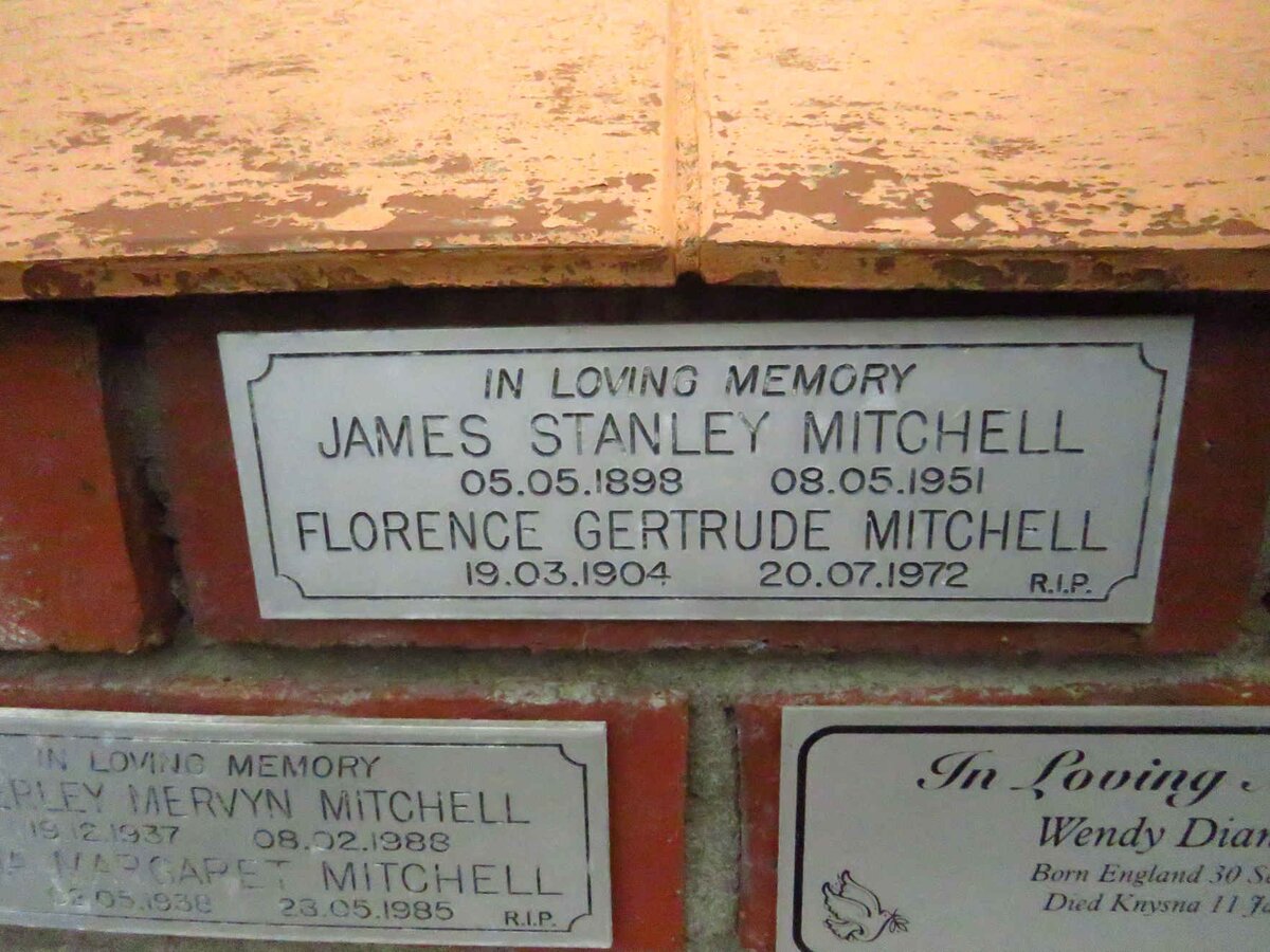 MITCHELL James Stanley 1898-1951 &amp; Florence Gertrude 1904-1972