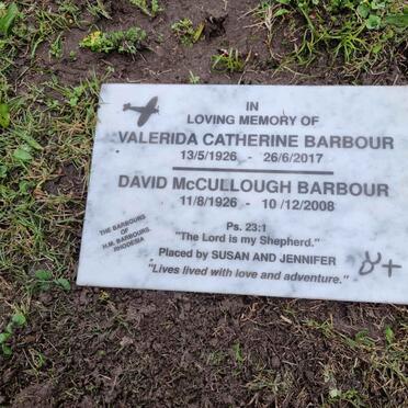 BARBOUR David McCullough 1926-2008 &amp; Valerida Catherine 1926-2017
