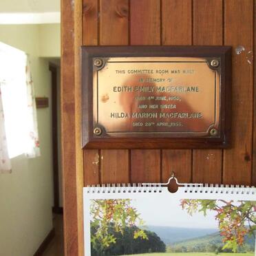 MACFARLANE Edith Emily -1956 :: MACFARLANE Hilda Marion -1956