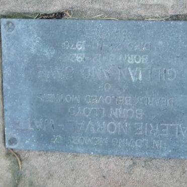 WATT Valerie Norval nee LLOYD 1922-1976