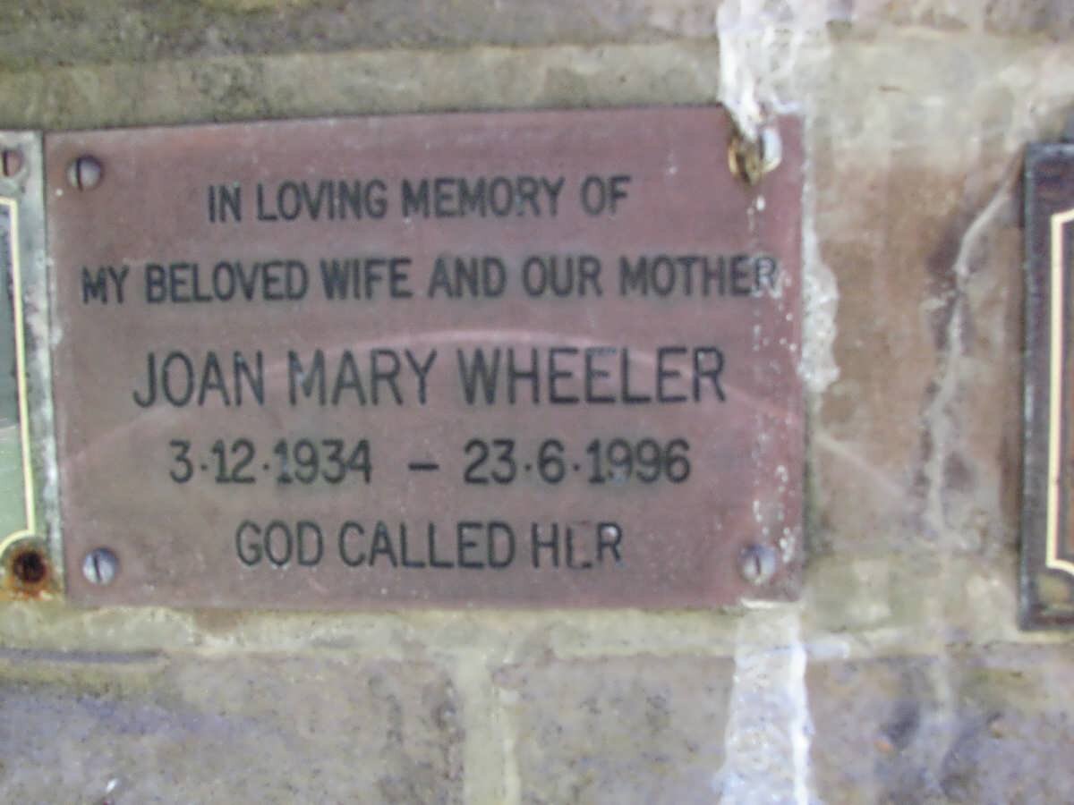 WHEELER Joan Mary 1934-1996
