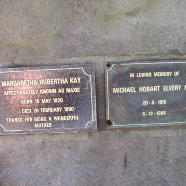 KAY Michael Hobart Elvery 1915-1988 &amp; Margaretha Hubertha 1920-1990