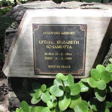SCHAMOTTA Letitia Elizabeth 1916-1995