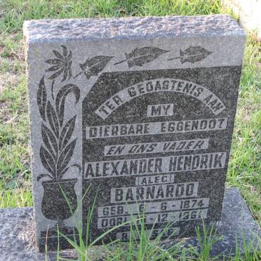 BARNARDO Alexander Hendrik 1874-1961