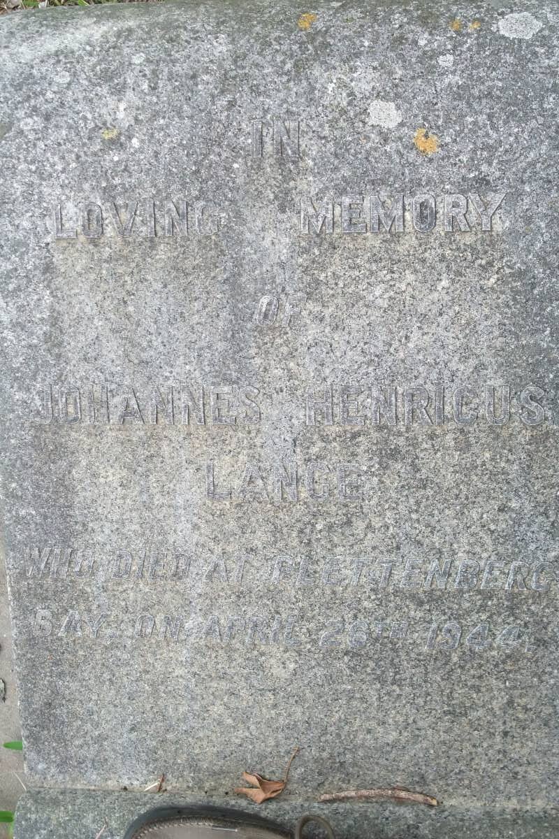 LANCE Johannes Hendricus  -1944