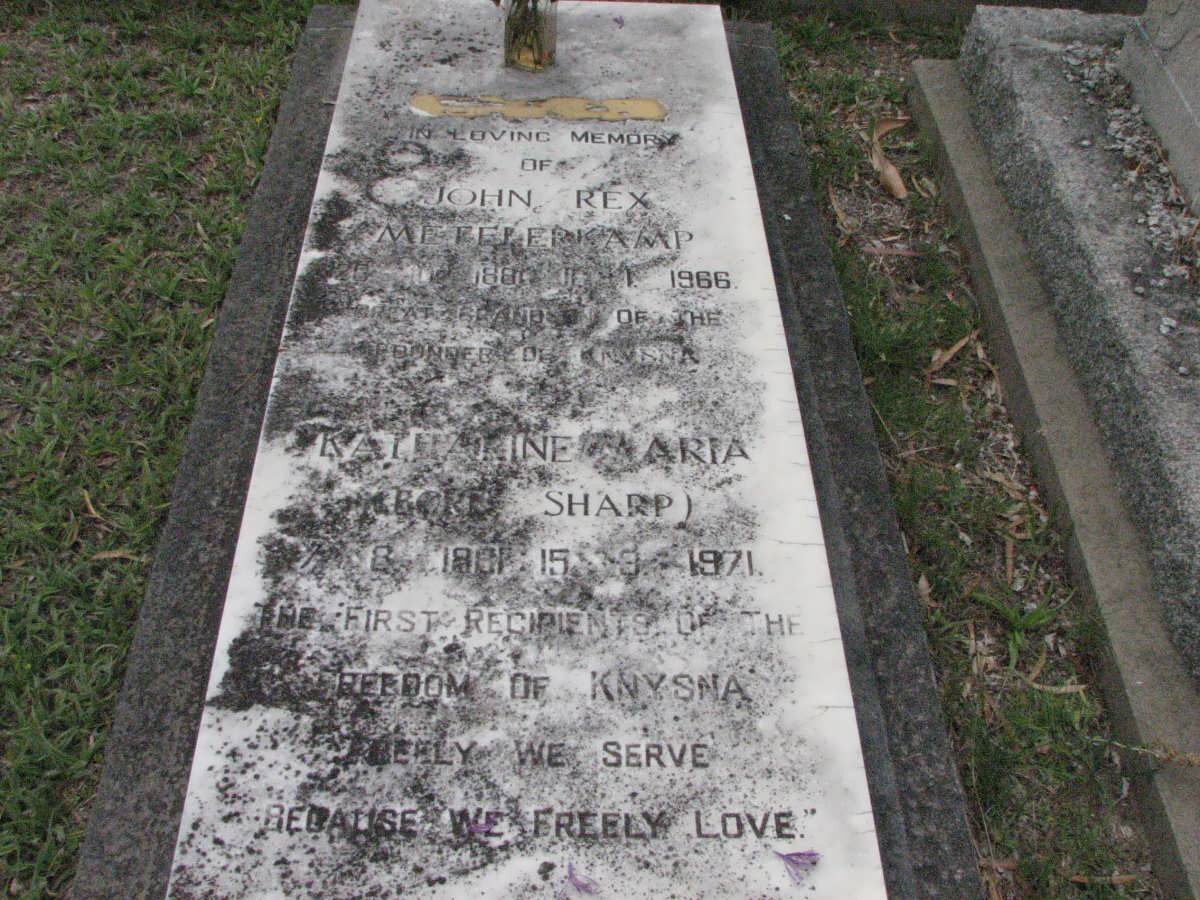 METELERKAMP John Rex 1880-1966 &amp; Katherine Maria SHARP 1881-1971