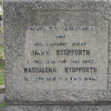 STOPFORTH James 1872-1945 &amp; Magdalena 1871-1946