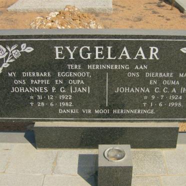 EYGELAAR Johannes P.G. 1922-1982 &amp; Johanna C.C.A. 1924-1998