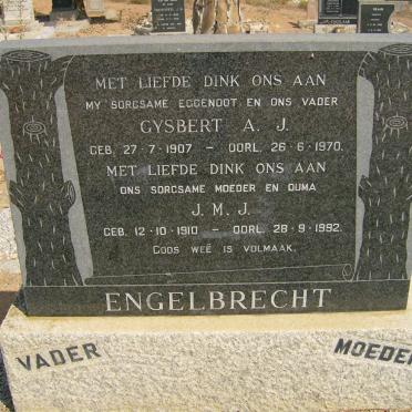 ENGELBRECHT Gysbert A.J. 1907-1970 &amp; J.M.J. 1910-1992