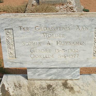 HUYSAMEN Sophia A. 1902-1977