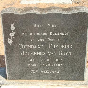 RHYN Coenraad Frederik Johannes, van 1927-1963