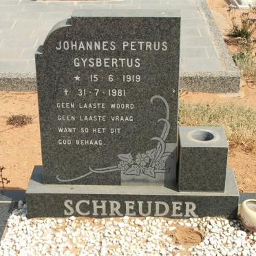 SCHREUDER Johannes Petrus Gysbertus 1919-1981