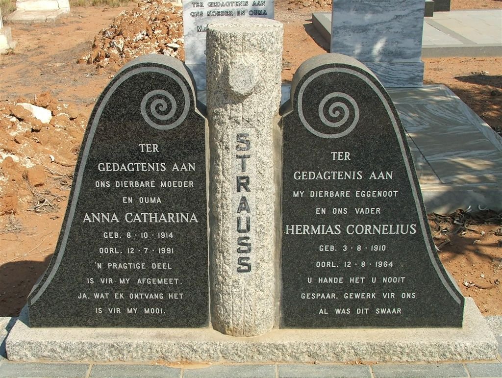 STRAUSS Hermias Cornelius 1910-1964 &amp; Anna Catharina 1914-1991