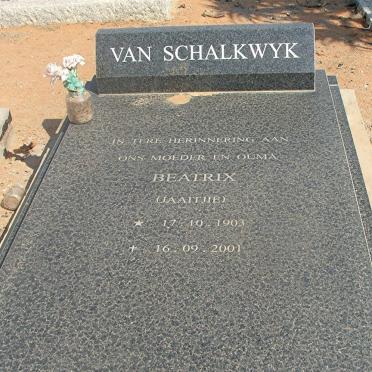SCHALKWYK Beatrix, van 1903-2001