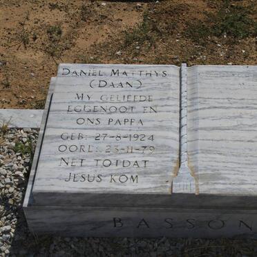 BASSON Daniel Matthys 1924-1979 &amp; Cornelia Maria -2002