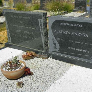 BASSON Josias Andreas 1925-1965 &amp; Alberta Maryna 1926-2020 