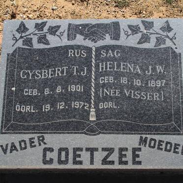 COETZEE Gysbert T.J. 1901-1972 &amp; Helena J.W. VISSER 1897-