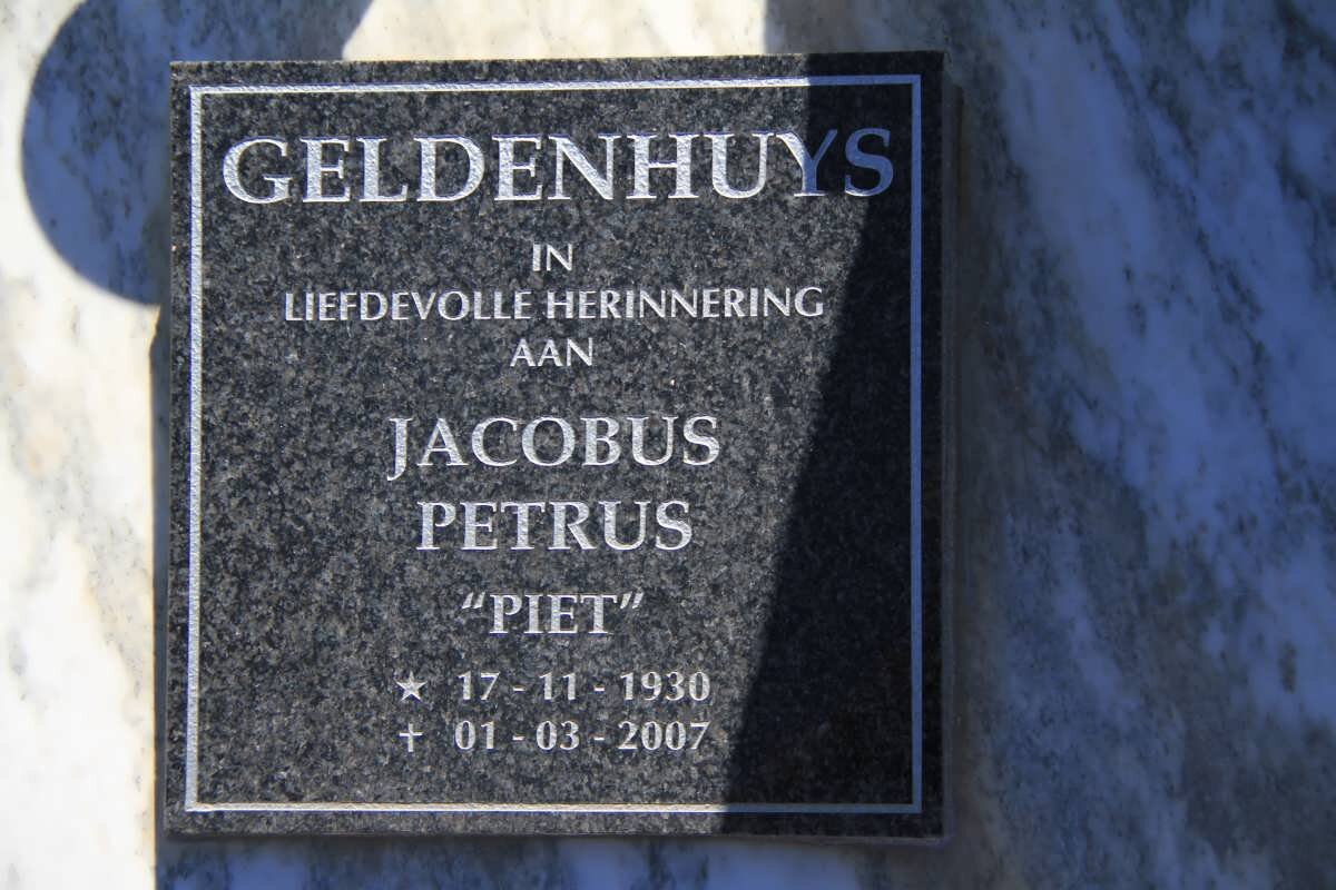 GELDENHUYS Jacobus Petrus 1930-2007