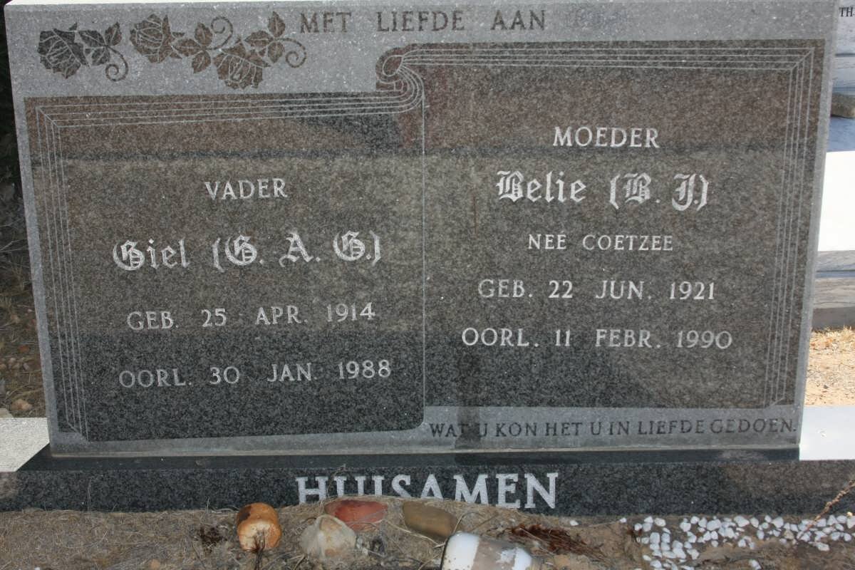 HUISAMEN G.A.G. 1914-1988 &amp; R.J. COETZEE 1921-1990