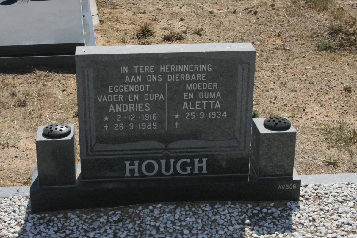 HOUGH Andries 1916-1989 &amp; Aletta 1934-
