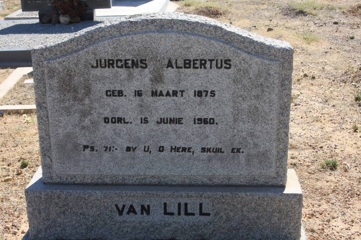 LILL Jurgens Albertus, van 1875-1960