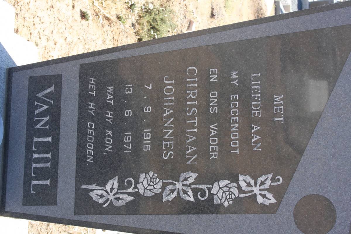 LILL Christiaan Johannes, van 1916-1971