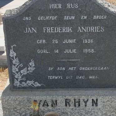 RHYN Jan Frederik Andries, van 1936-1958