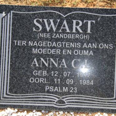 SWART Anna C.L. nee ZANDBERGH 1917-1984