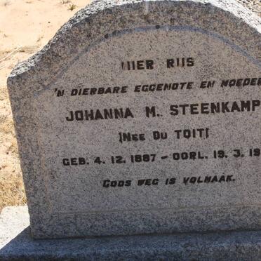 STEENKAMP Johanna M. nee DU TOIT 1887-1951