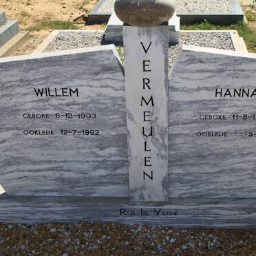 VERMEULEN Willem 1903-1992 &amp; Hanna 1920-2000
