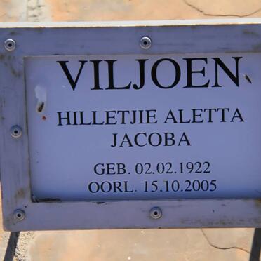 VILJOEN Hilletjie Aletta Jacoba 1922-2005