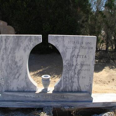 WESTHUIZEN Aletta, van der 1924-1983