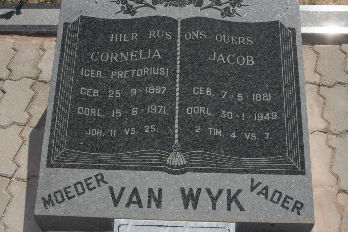 WYK Jacob, van 1881-1949 &amp; Cornelia PRETORIUS 1897-1971