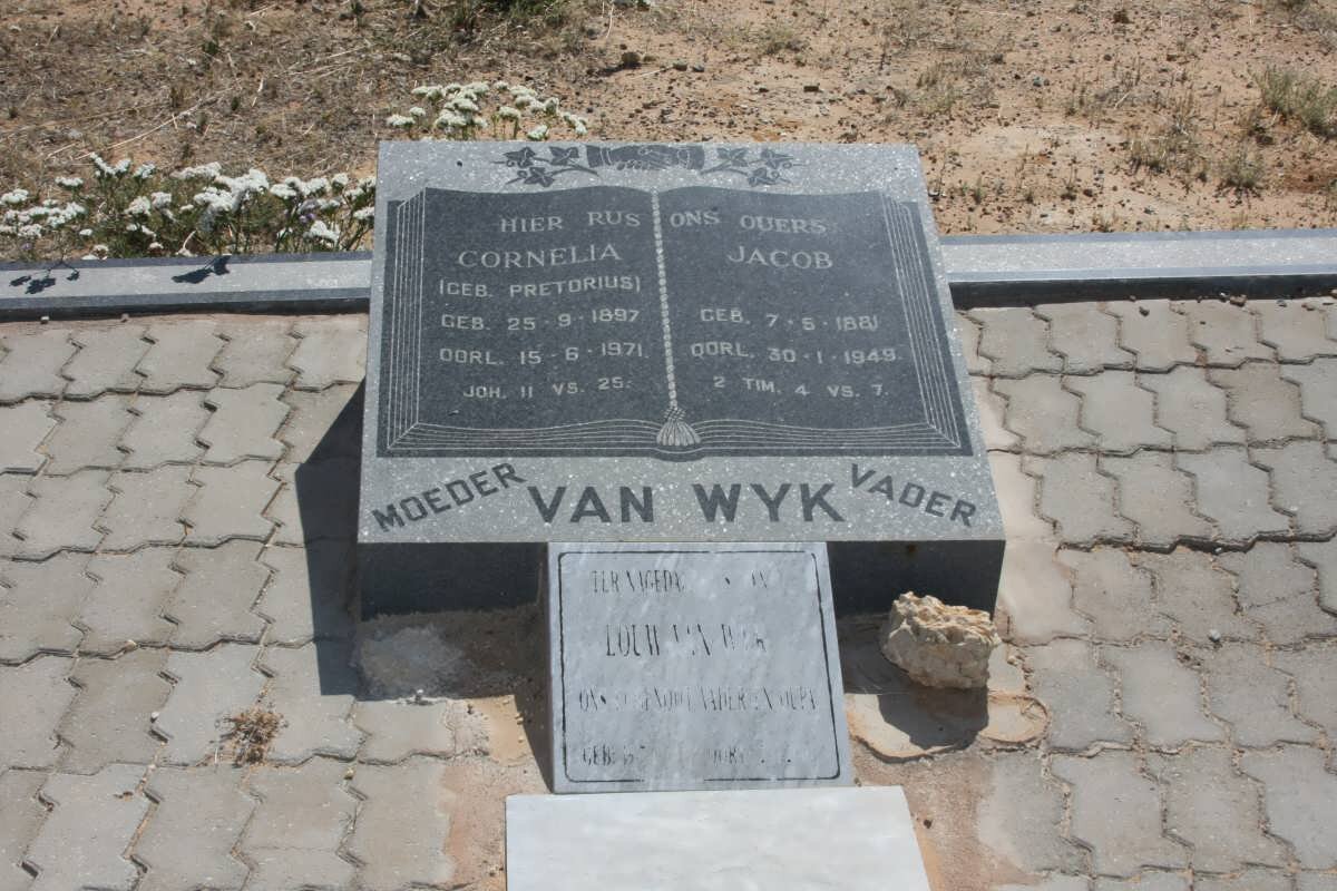 WYK Jacob, van 1881-1949 &amp; Cornelia PRETORIUS 1897-1971 :: VAN WYK Louw, 19??-2001