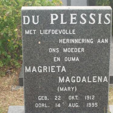 PLESSIS Magrieta Magdalena, du 1912-1995