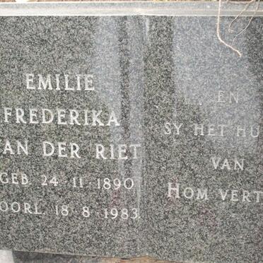 RIET Emilie Frederika, van der 1890-1983