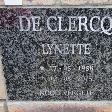 CLERCQ Lynette, de 1958-2015