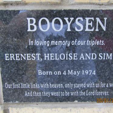 BOOYSEN Erenest 1974-1974 :: BOOYSEN Heloise 1974-1974 :: BOOYSEN Simone 1974-1974