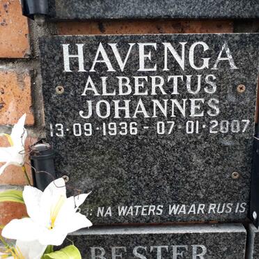 HAVENGA Albertus Johannes 1936-2007