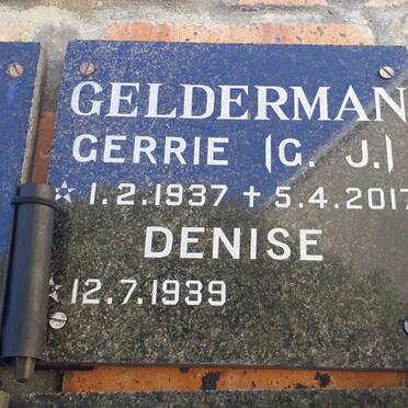GELDERMAN G.J. 1937-2017 &amp; Denise 1939-