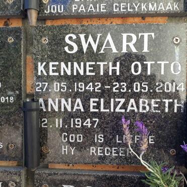 SWART Kenneth Otto 1942-2014 &amp; Anna Elizabeth 1947-