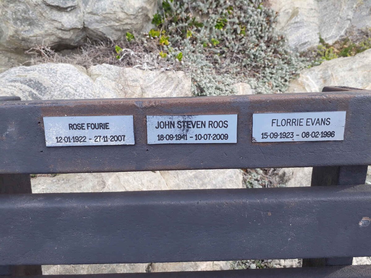 FOURIE Rose 1922-2007 :: ROOS John Steven 1941-2009 :: EVANS Florrie 1923-1996