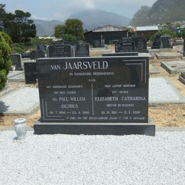 JAARSVELD Paul Willem Jacobus, van 1908-1980 &amp; Elizabeth Catharina DU PLESSIS 1915-2009