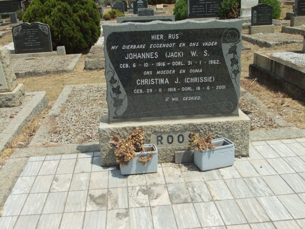 ROOS Johannes W.S. 1916-1962 &amp; Christina J. 1918-2001