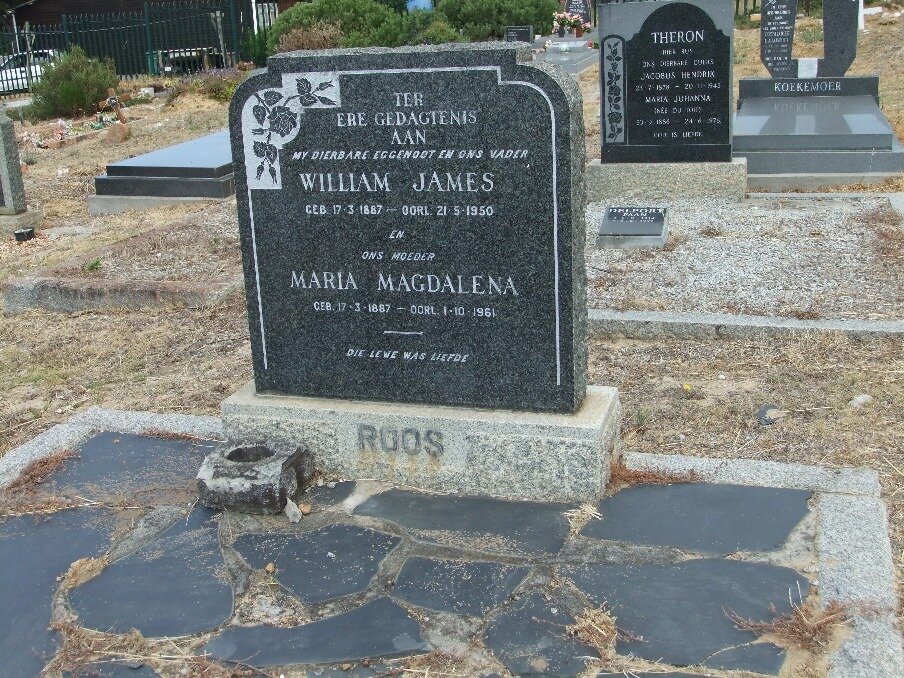 ROOS William James 1887-1950 &amp; Maria Magdalena 1887-1961