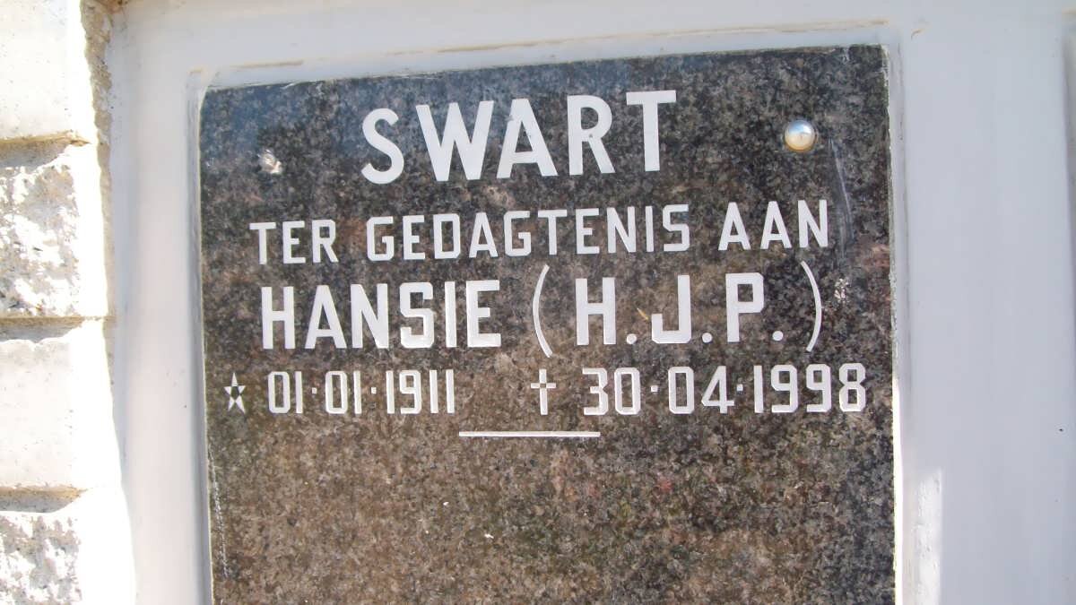 SWART  H.J.P. 1911-1998