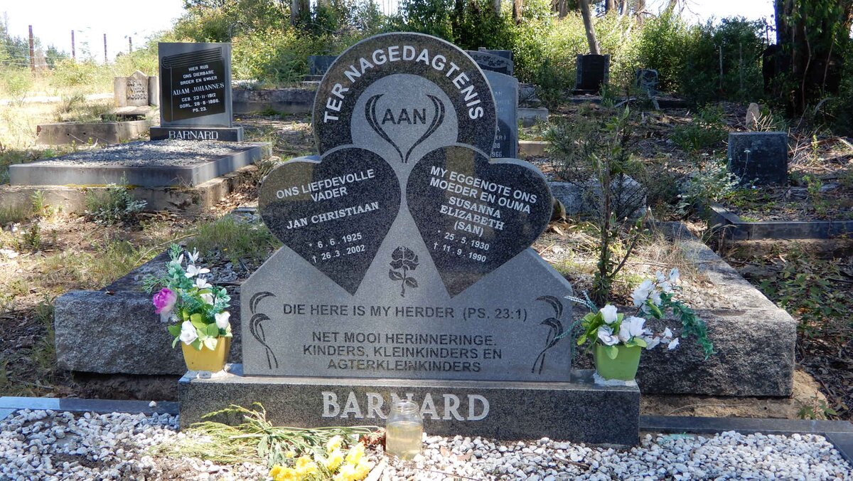 BARNARD Jan Christiaan 1925-2002 &amp; Susanna Elizabeth 1930-1990