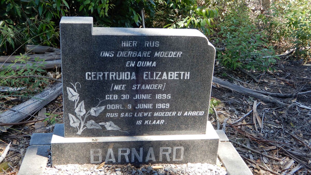 BARNARD Gertruida Elizabeth nee STANDER 1895-1969